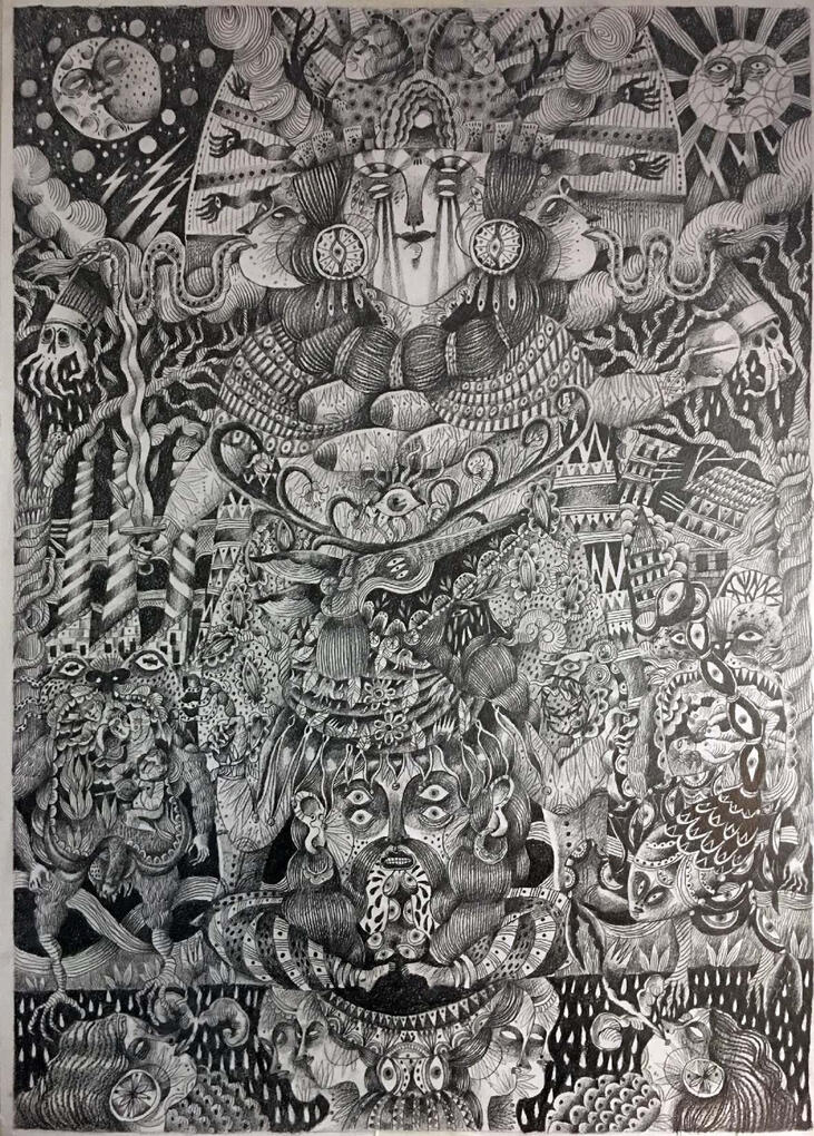 Artemis, 50/70cm, pencil on pape, 2018