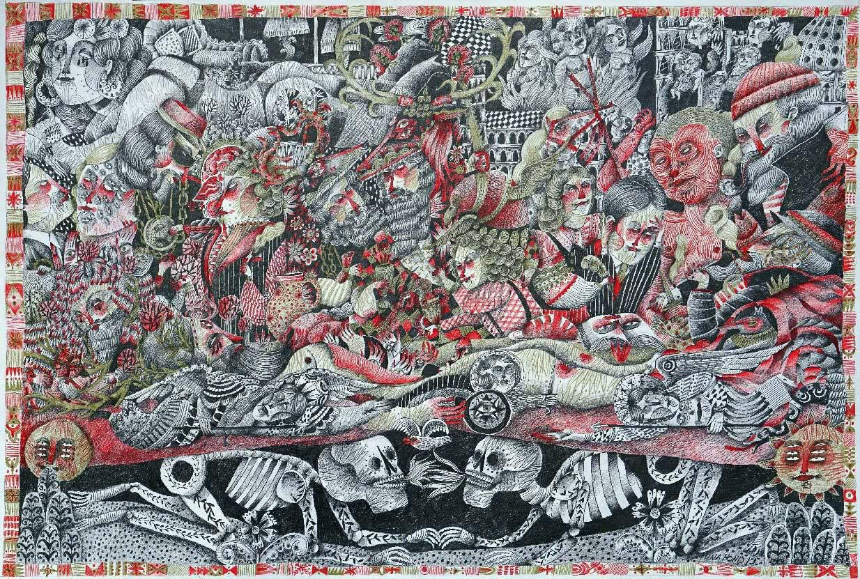 Last Supper, 100/70cm, pencil on paper, 2019